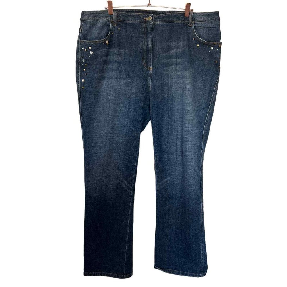 Marc Bouwer Womens‎ 24W High Rise Straight Leg Factory Distressed Jeans
